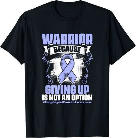 Esophagus Cancer Warrior Purple Esophageal Cancer Awareness T-Shirt - T-Shirt | Black