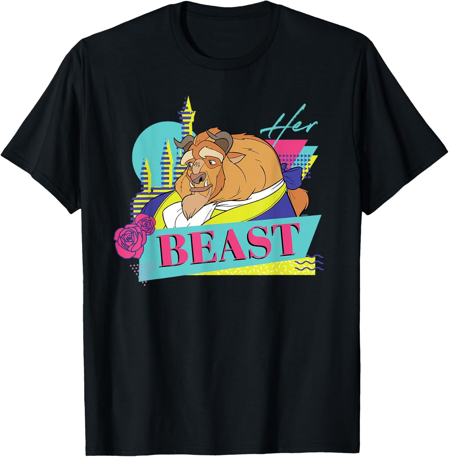 Disney Beauty and The Beast Couples Matching Her Beast T-Shirt - T-Shirt | Black