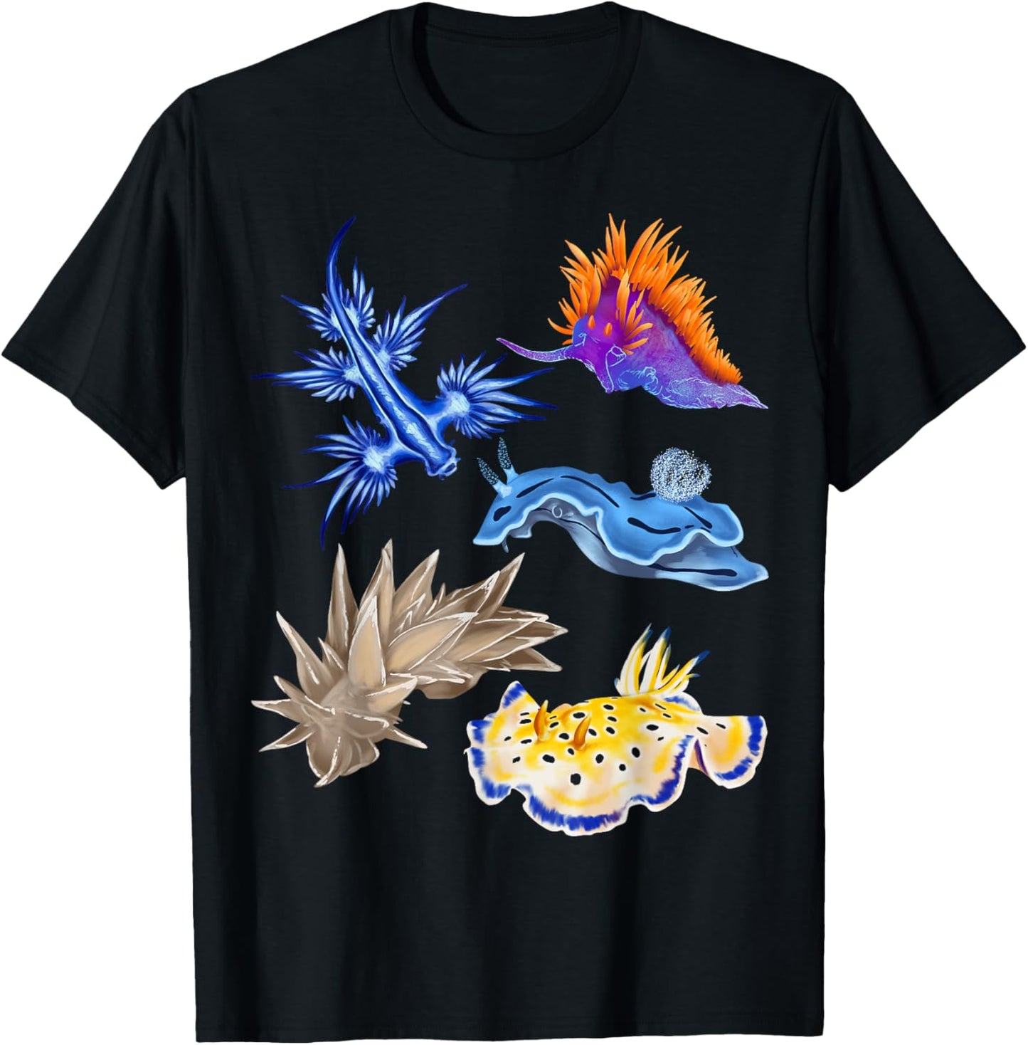 Nudibranch Oceanography Sea Slug Biologist Aquarists T-Shirt - T-Shirt | Black