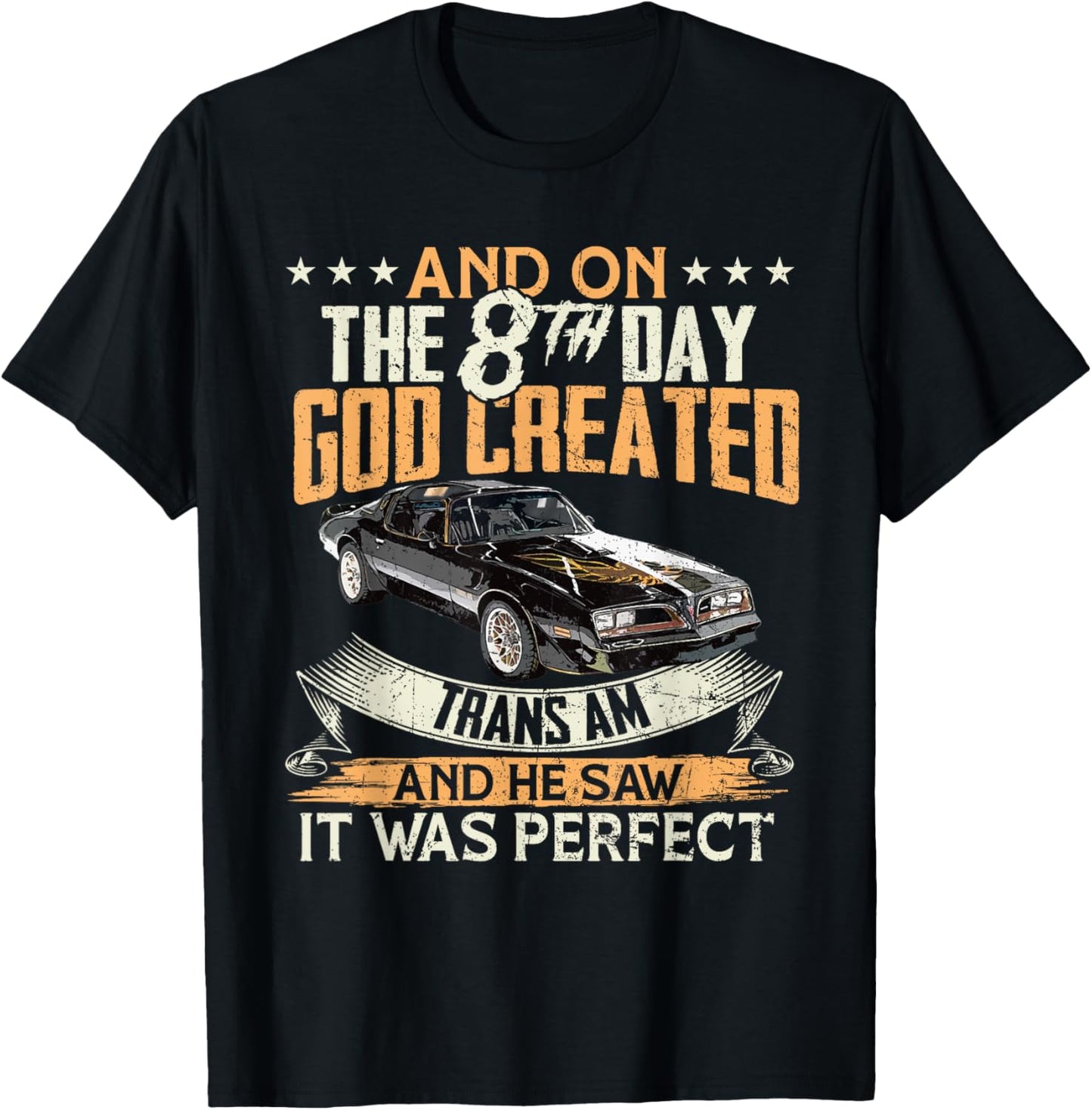 1977 77 trans am vintage black car 70s And on the day God T-Shirt - T-Shirt | Black