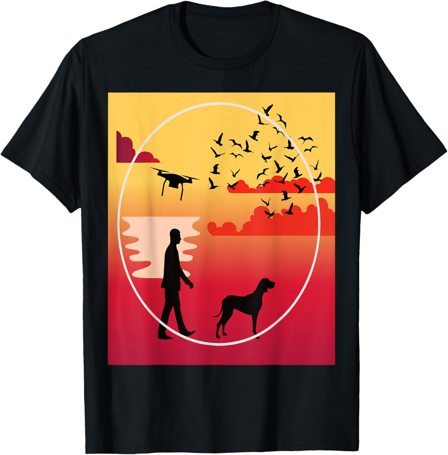 Drone Life Dogs Drones Sunsets Family Quadcopter Love T-Shirt - T-Shirt | Black