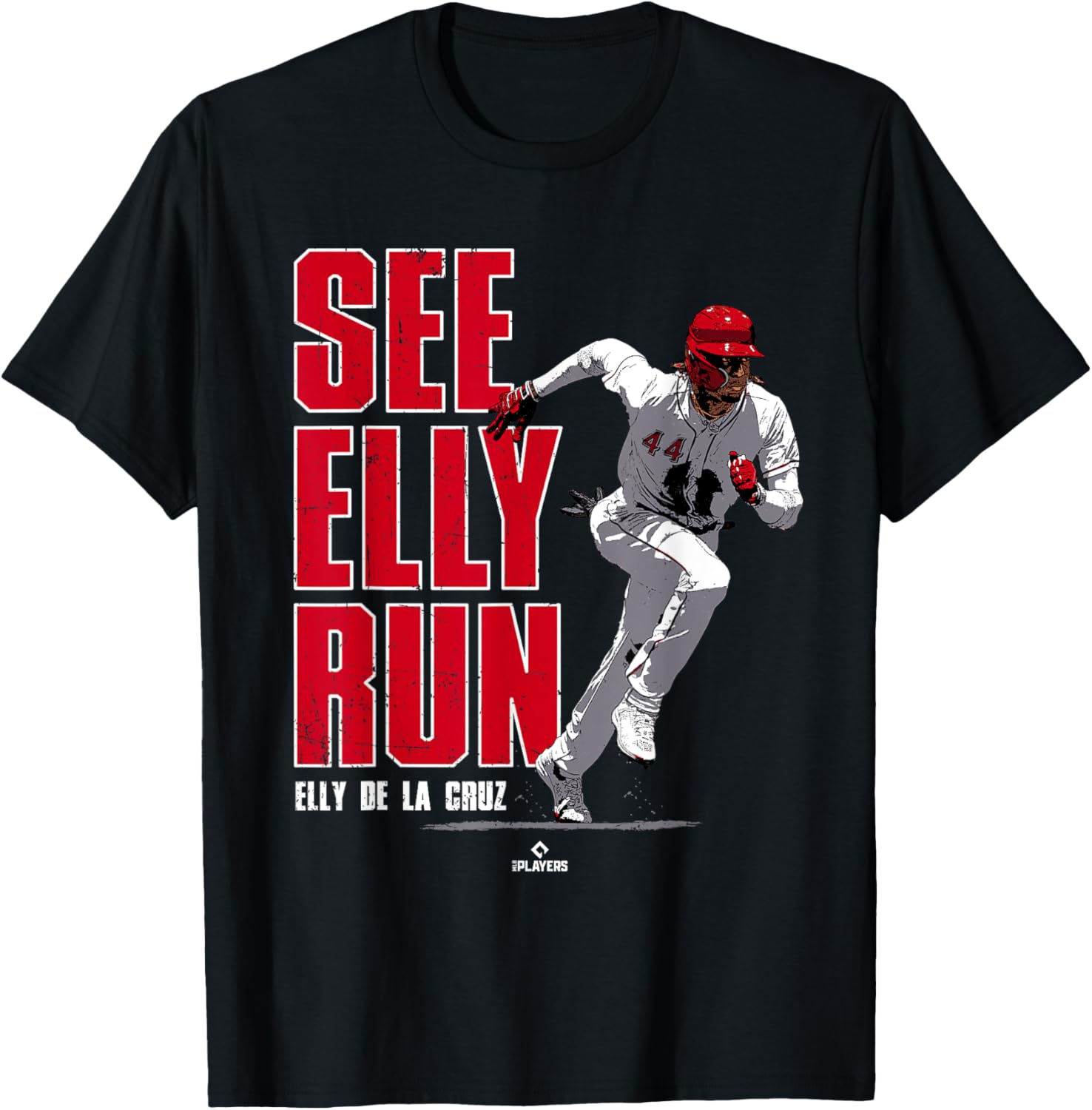 See Elly Run Elly De La Cruz Cincinnati MLBPA T-Shirt - T-Shirt | Black