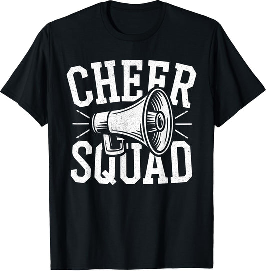 Cheer Squad Shirt Cheerleading Men Women Cheerleader Team T-Shirt - T-Shirt | Black