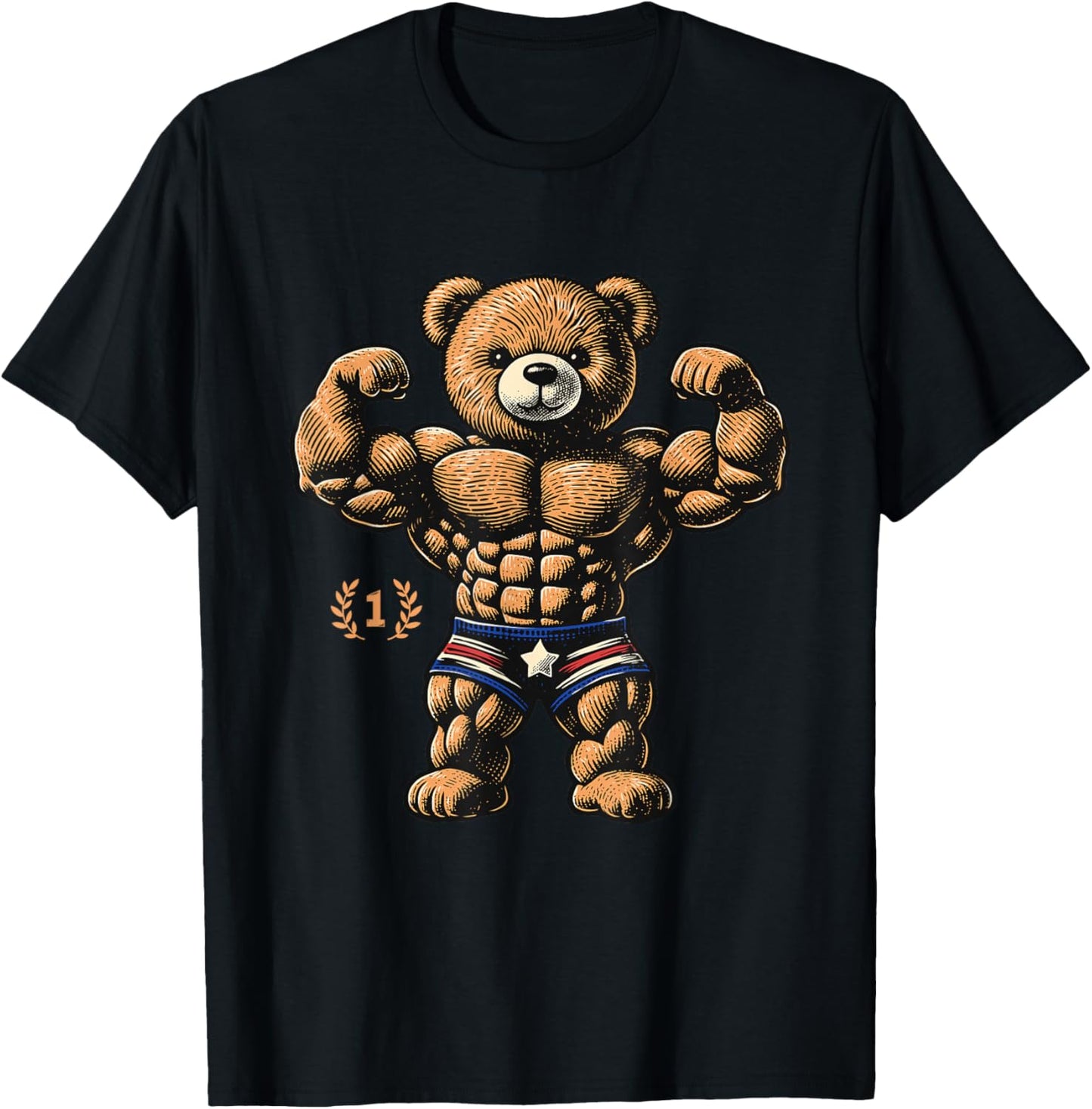 Bear Bodybuilding Gift Man Sporty Bodybuilder GYM , Black, S T-Shirt - T-Shirt | Black