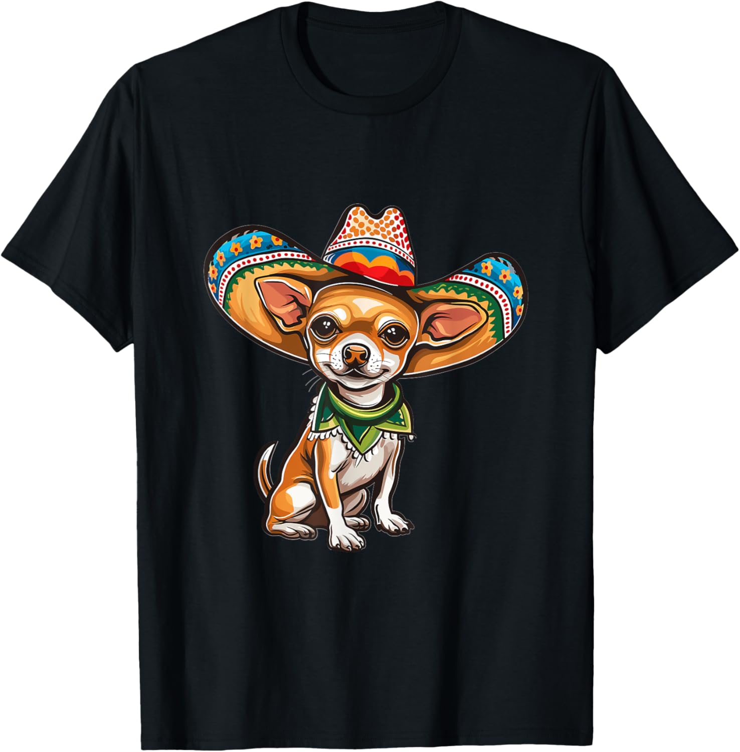 Funny Cinco de Mayo Chihuahua Graphic T-Shirt - T-Shirt | Black