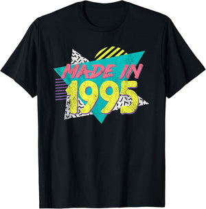 Made in 1995 Retro Vintage 30th Birthday T-Shirt - T-Shirt | Black