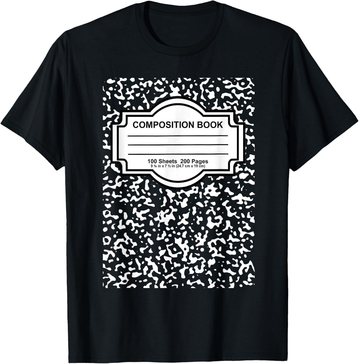 Composition Notebook Costume - Matching Group Halloween T-Shirt - T-Shirt | Black
