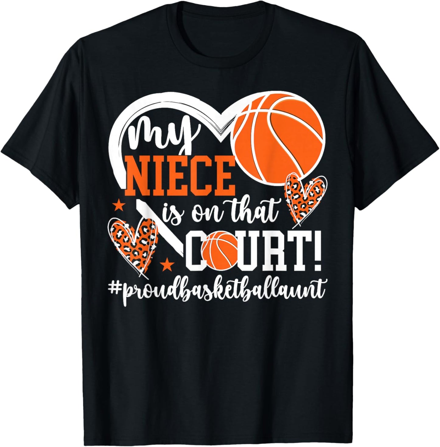 My Niece Basketball Aunt Of A Basketball Player Aunt T-Shirt - T-Shirt | Black
