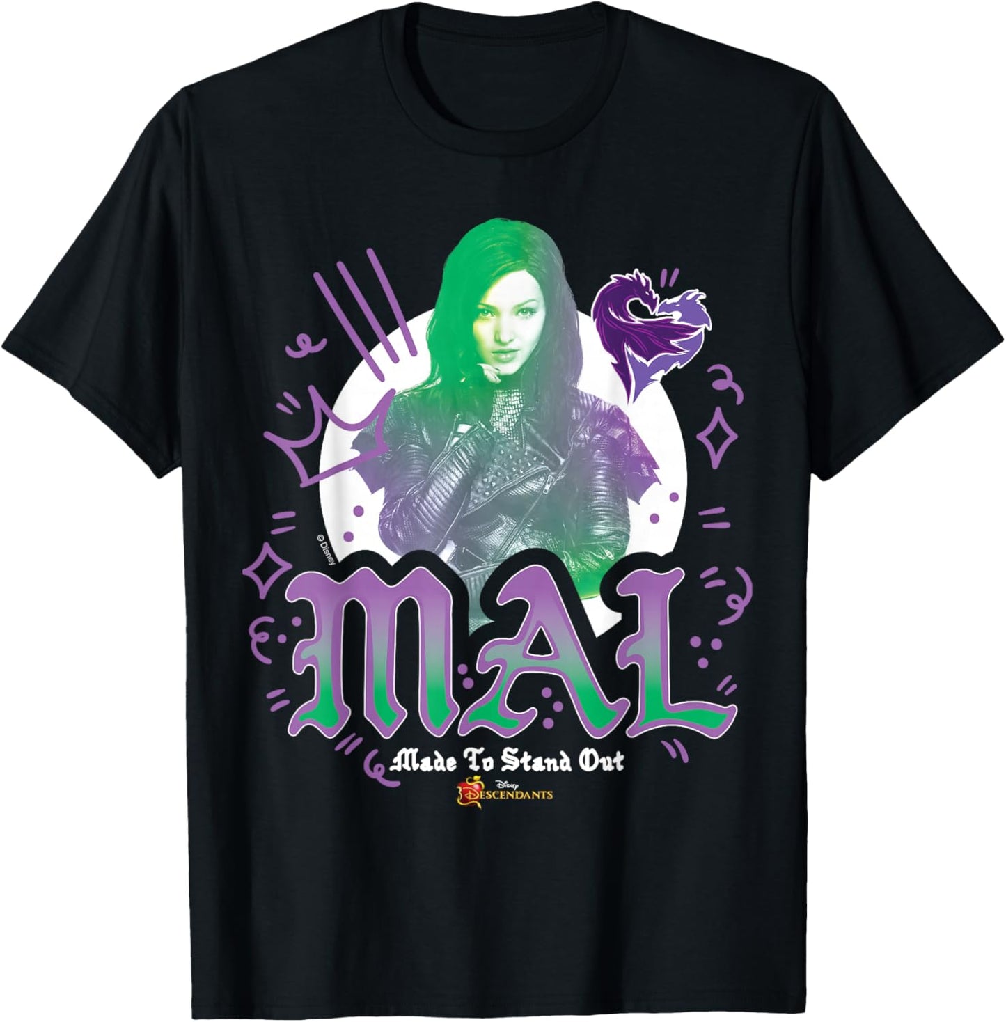 Descendants - Mal Made to Stand Out T-Shirt - T-Shirt | Black