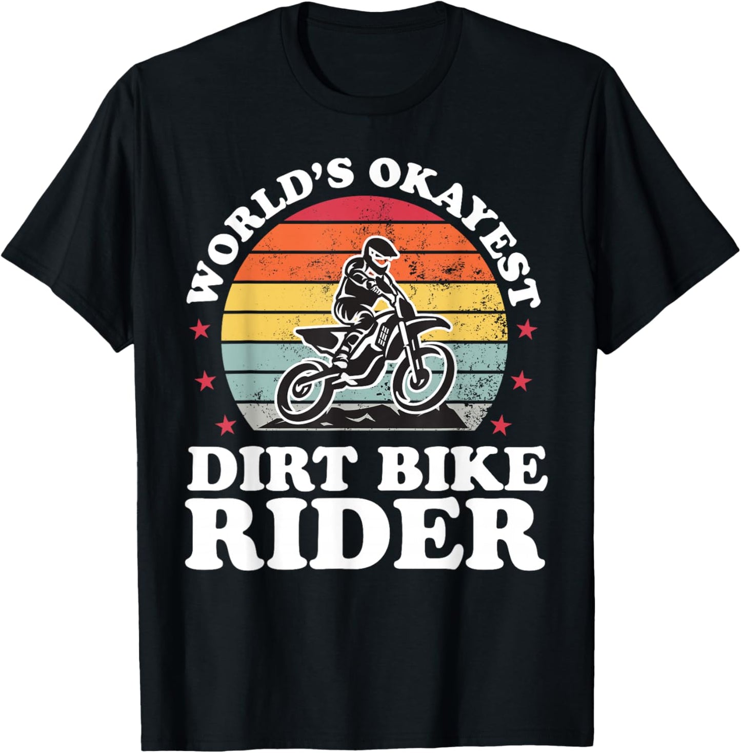Worlds Okayest Dirt Bike Rider Motocross Boys Girls T-Shirt - T-Shirt | Black