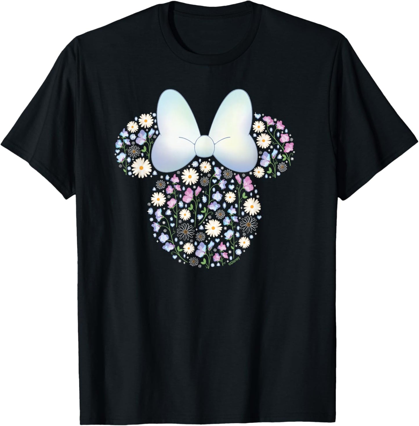 Disney Minnie Mouse April Birth Month Birthstone & Flowers T-Shirt - T-Shirt | Black