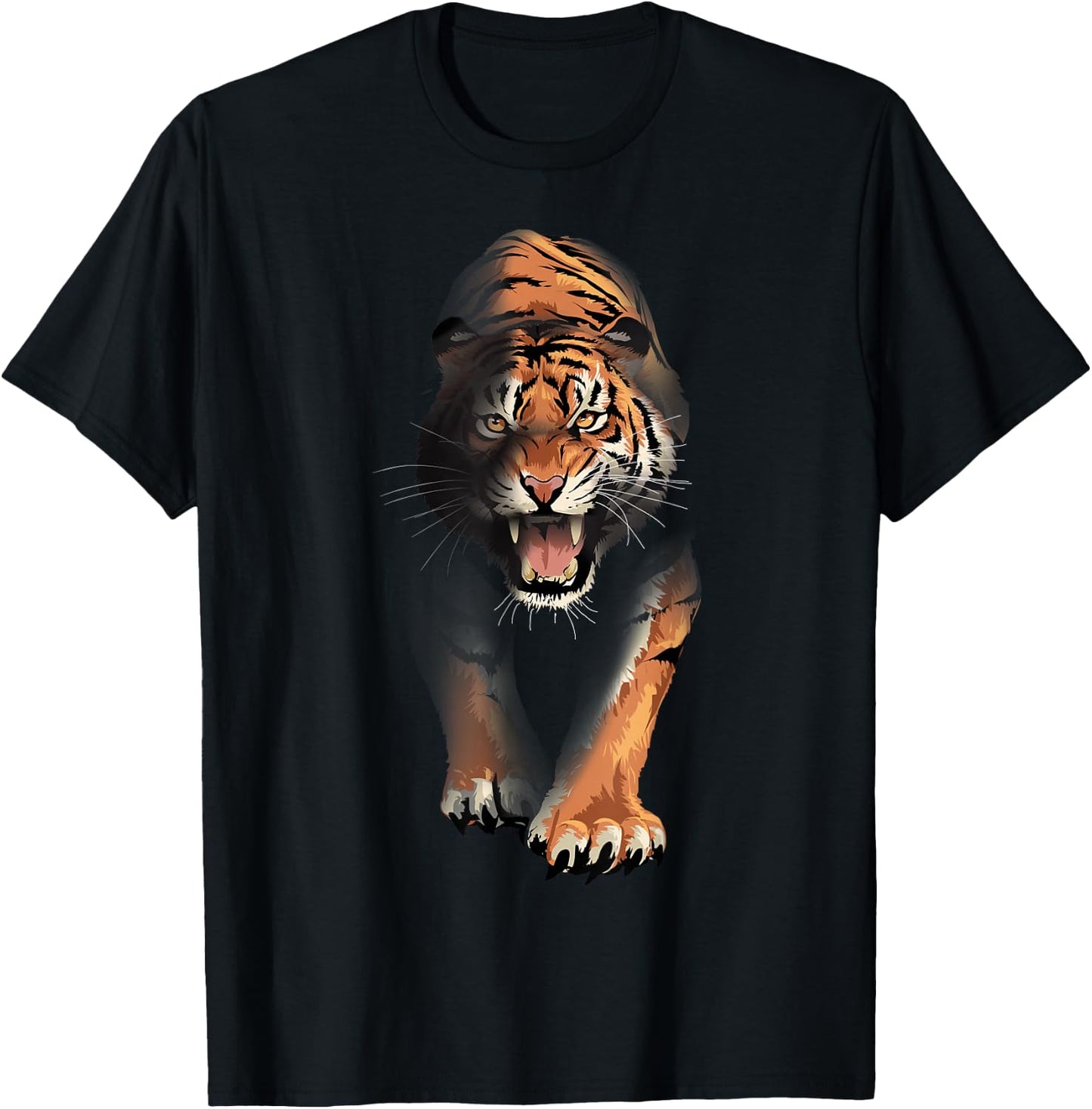 tiger walking for lovers tigers Eyes Animal Wildlife big cat Women Kids T-Shirt - T-Shirt | Black