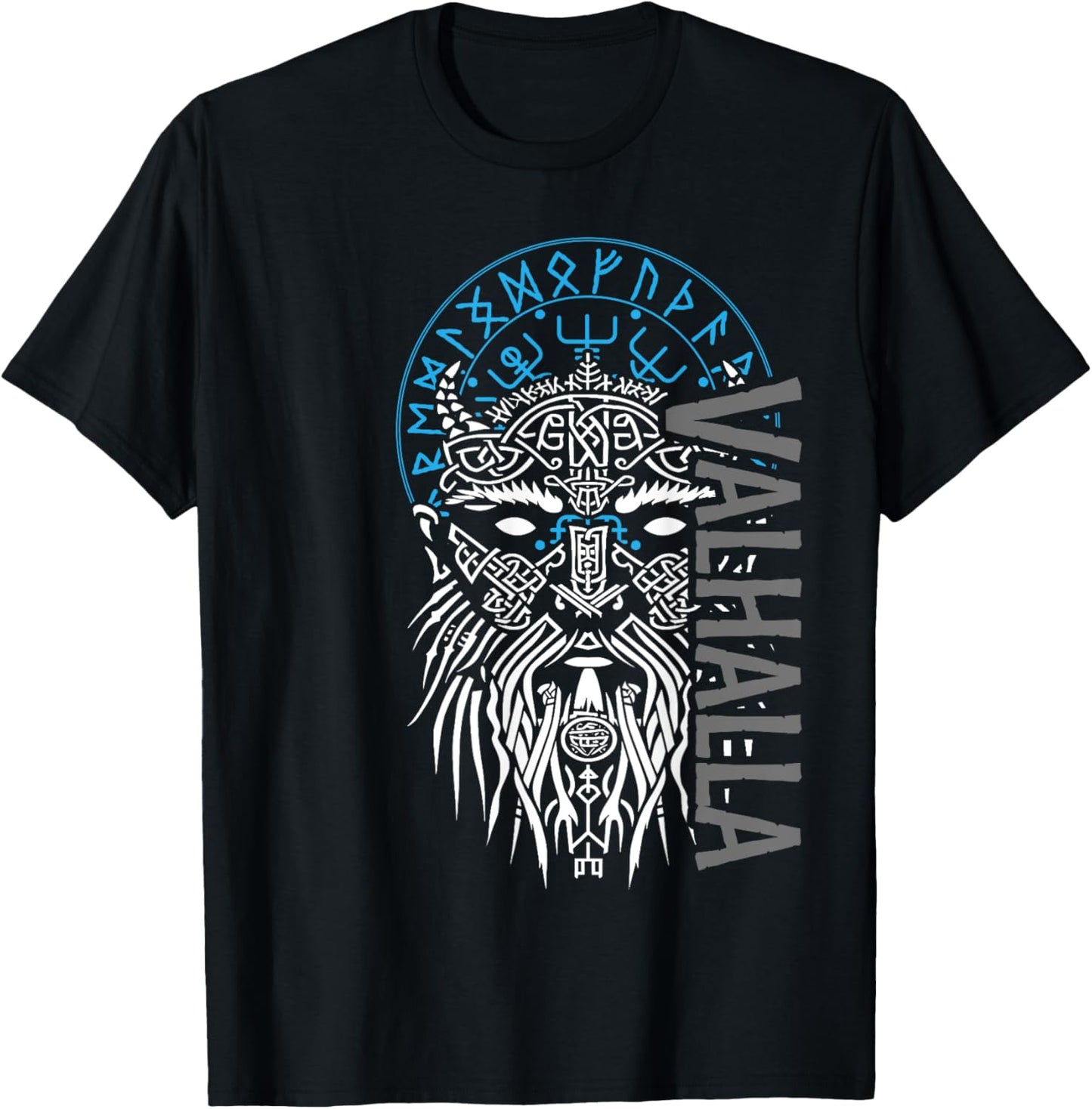 Valhalla & Viking Compass - Odin Design T-Shirt - T-Shirt | Black