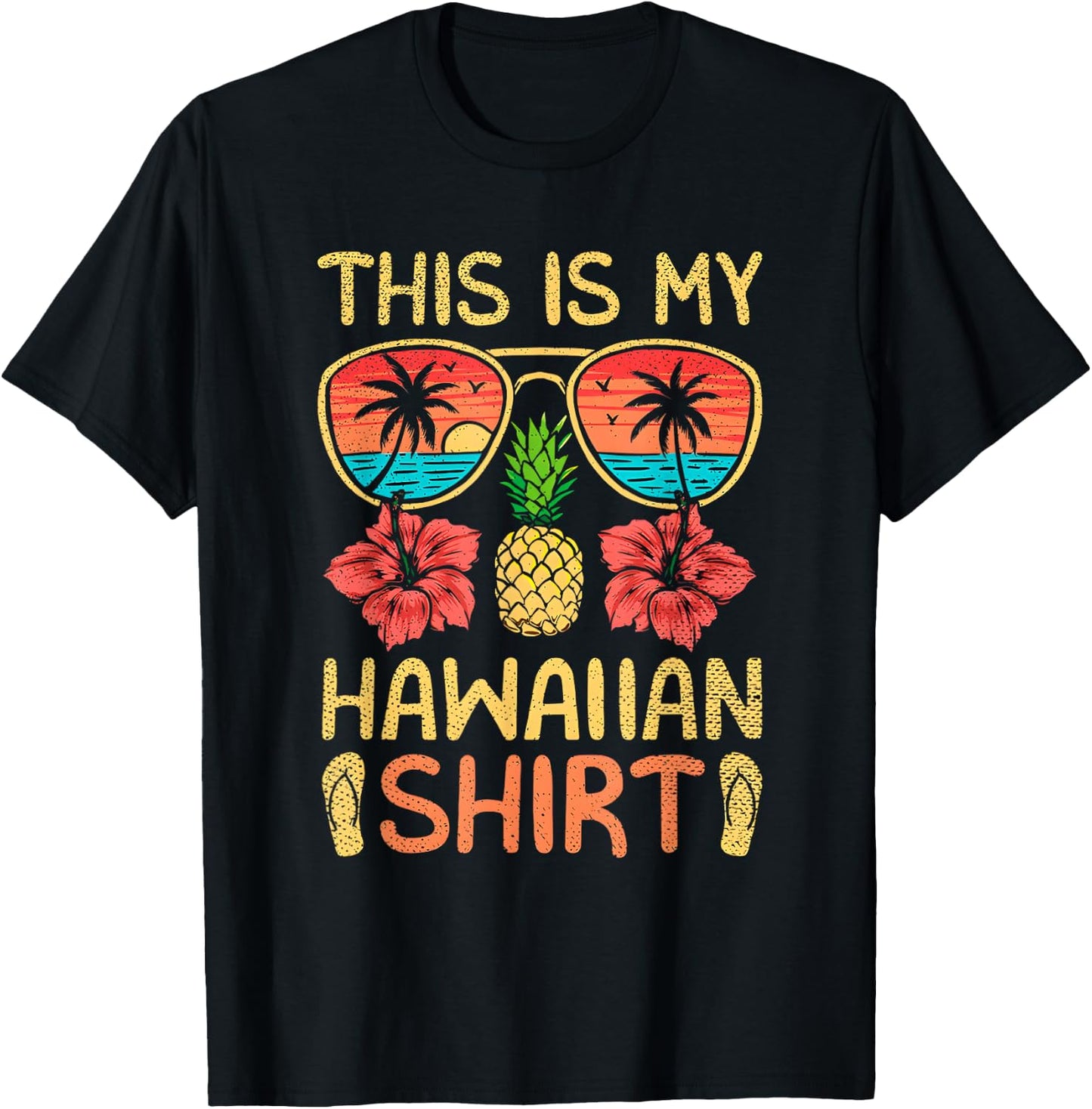 Tropical Flowers T-Shirt - T-Shirt | Black