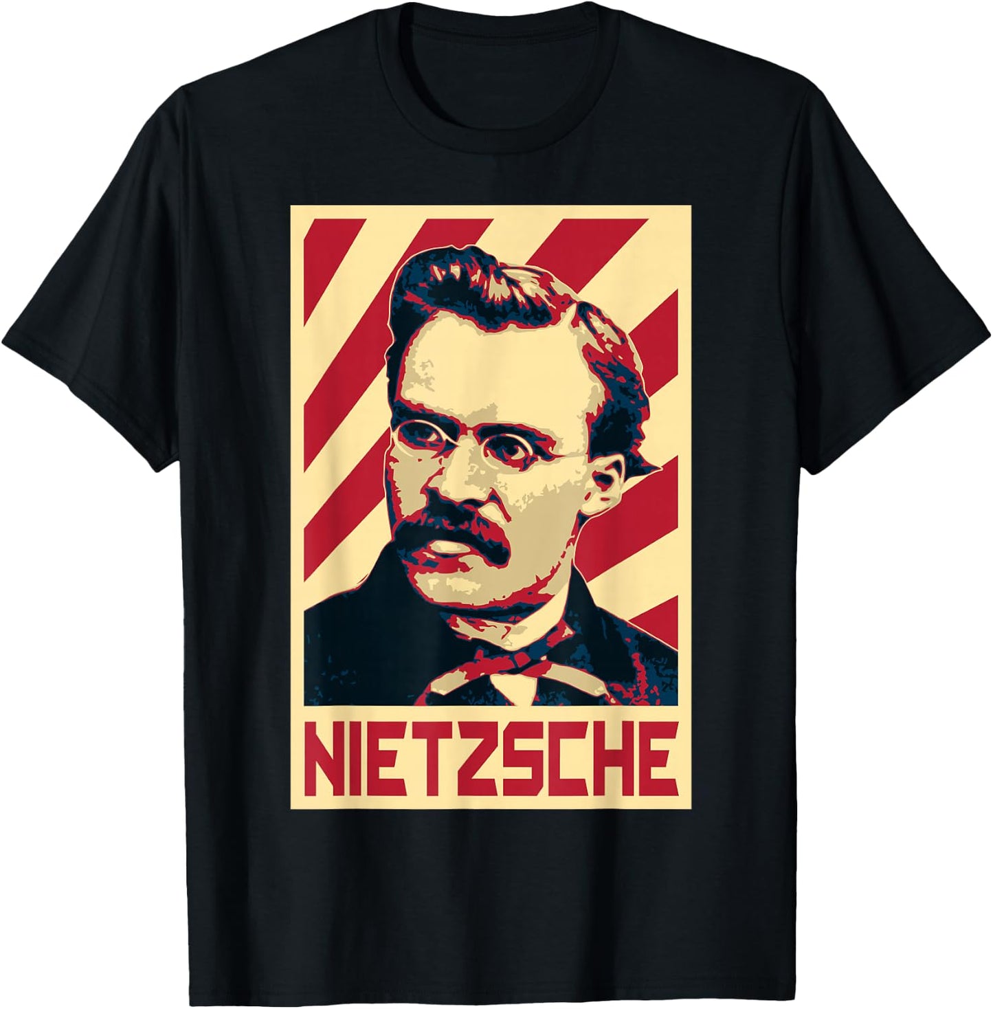 Friedrich Nietzsche Retro Propaganda T-Shirt - T-Shirt | Black