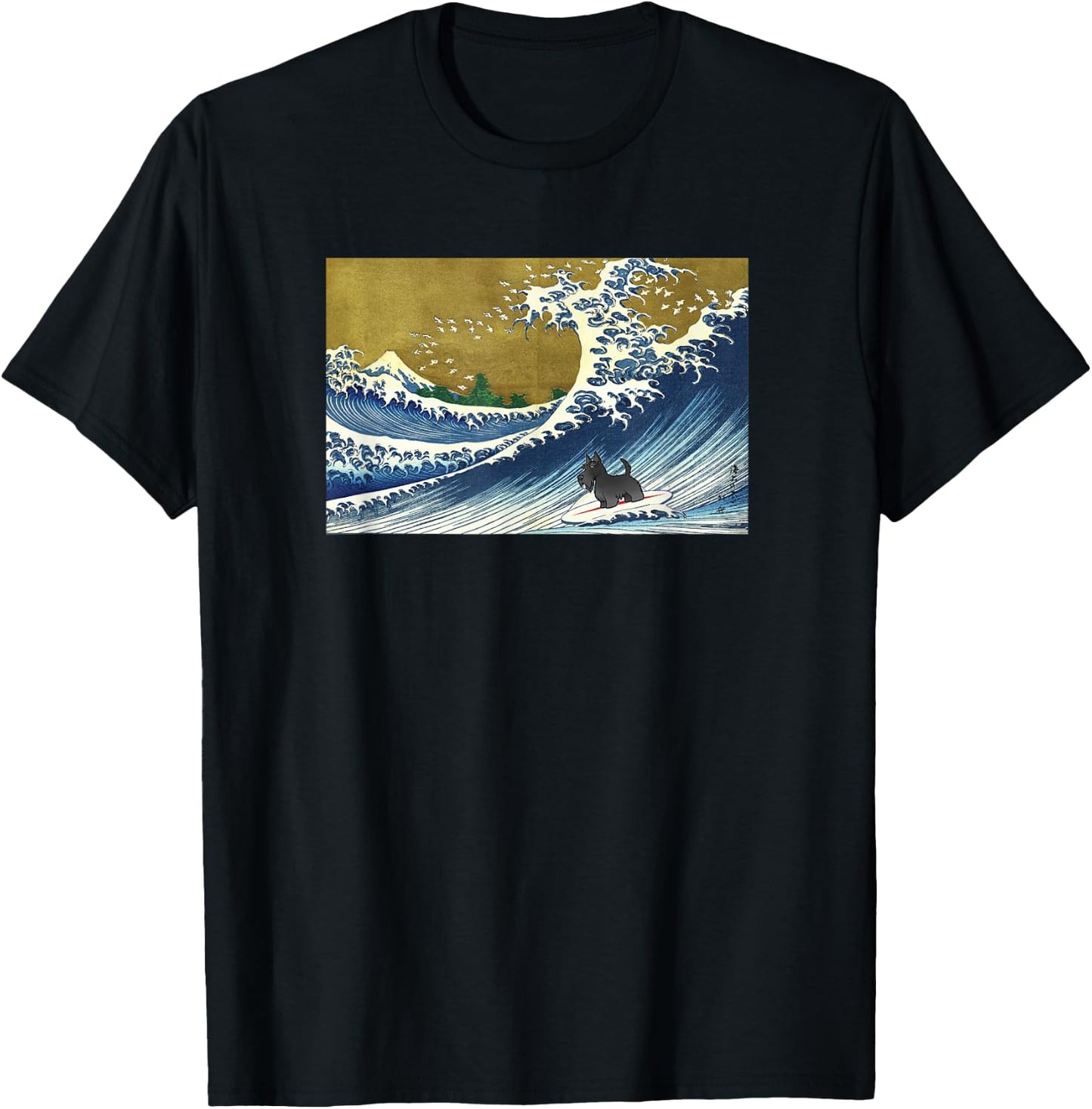 Cute Surfing Scottish Terrier Lover Men Women Kids T-Shirt - T-Shirt | Black