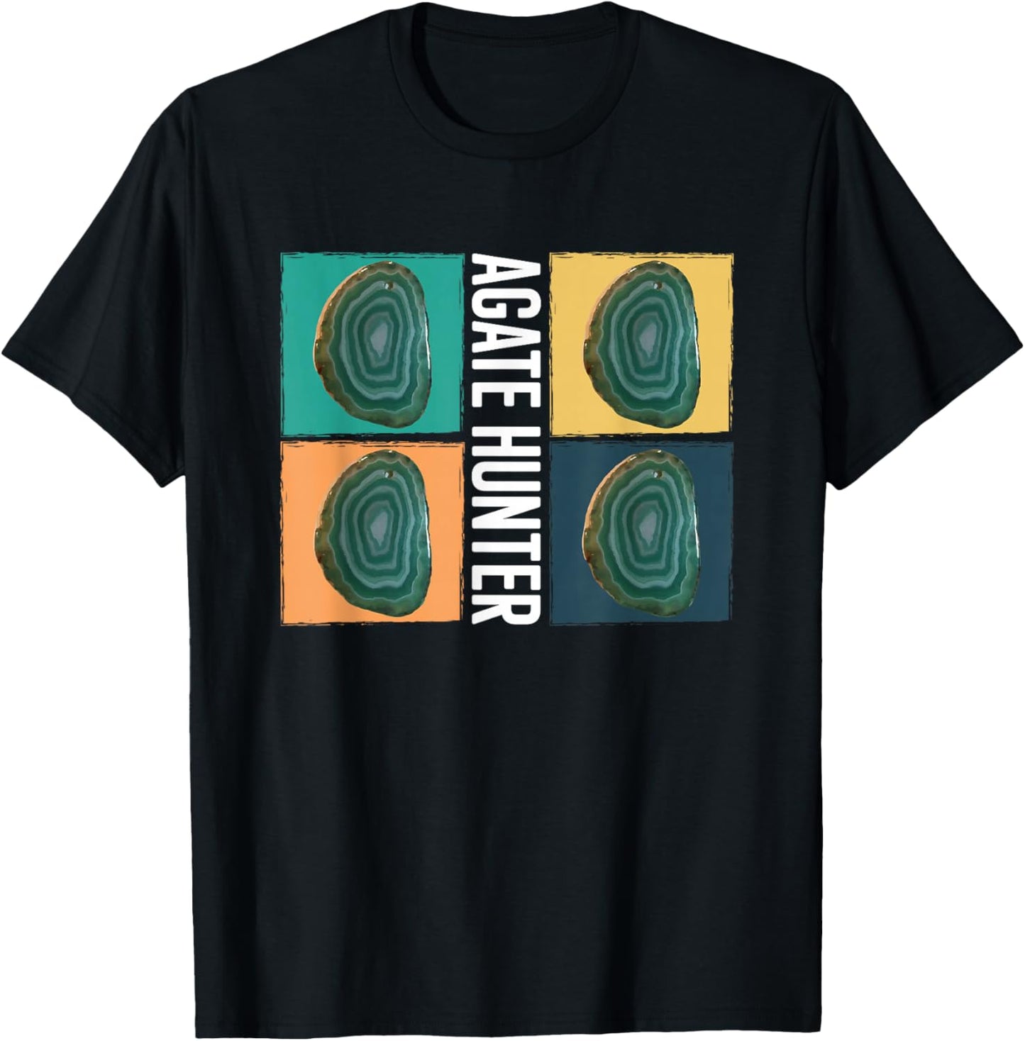Agate Hunter Stones Minerals Collector T-Shirt - T-Shirt | Black