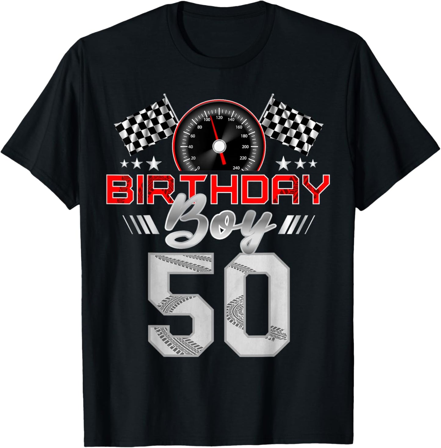Racing Car 50th Birthday Boy Race Car 50 Year Old B-Day T-Shirt - T-Shirt | Black