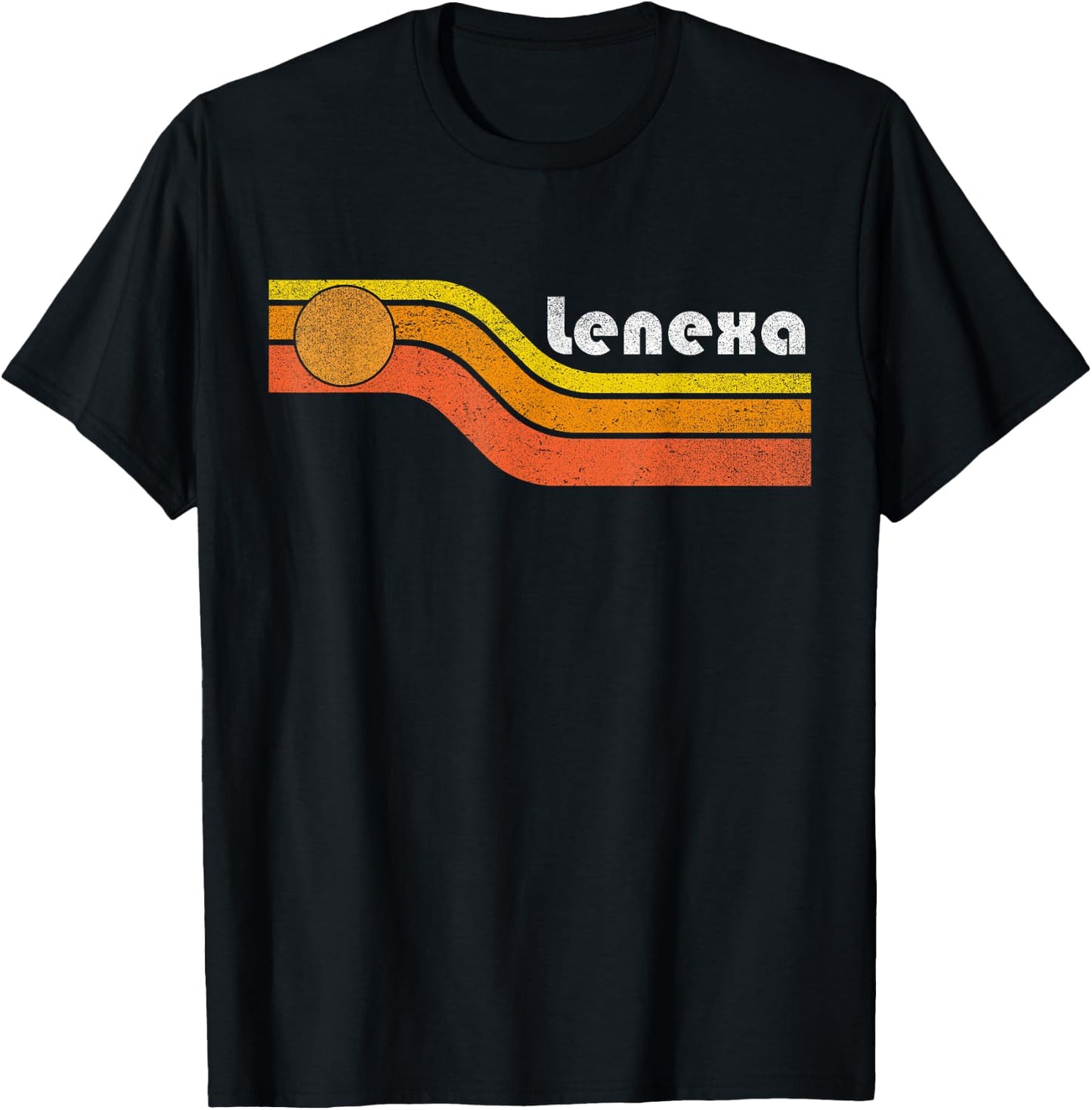 Lenexa - Vintage Men Women 70s 80s Graphic Cool Retro T-Shirt - T-Shirt | Black