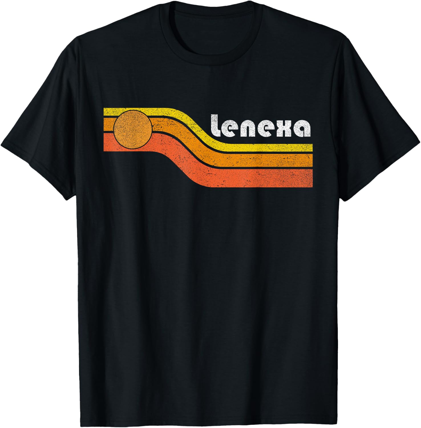 Lenexa - Vintage Men Women 70s 80s Graphic Cool Retro T-Shirt - T-Shirt | Black