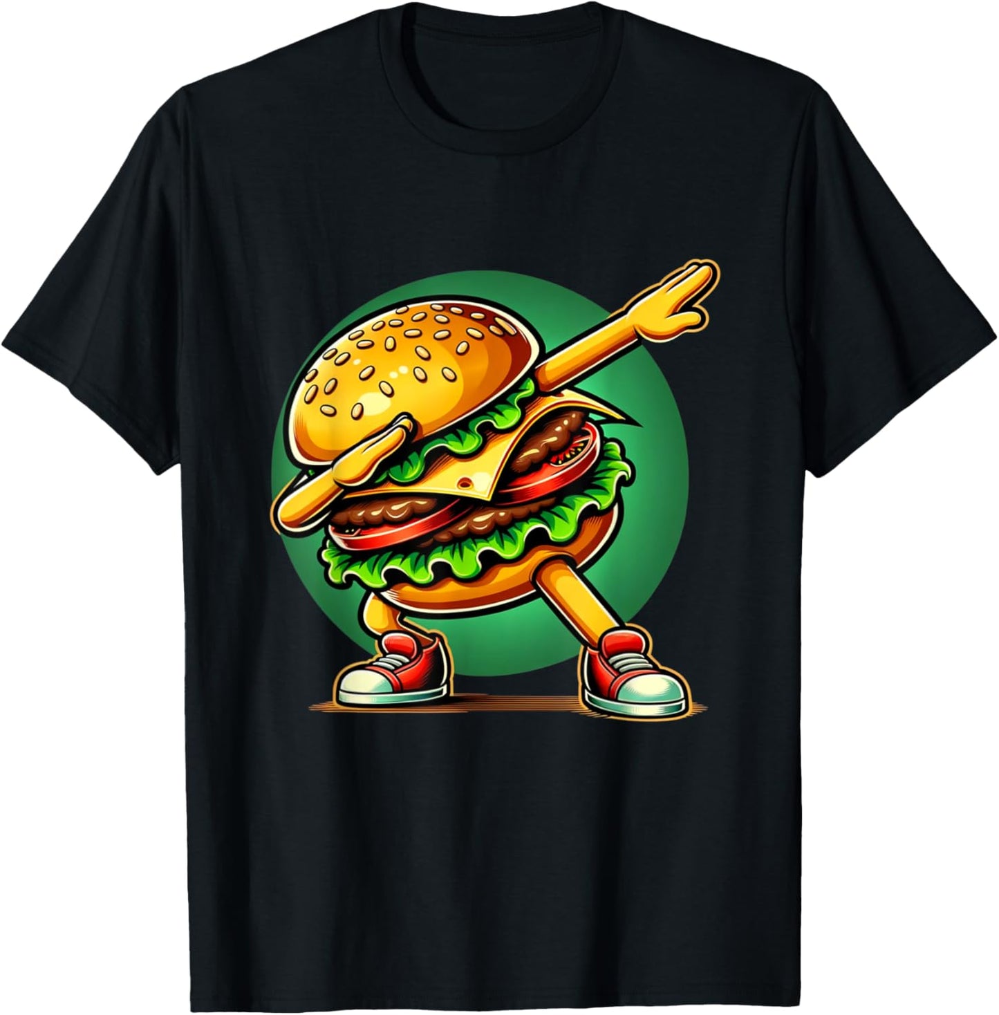 Burger Dabbing Dancing Funny Burger Hamburger Food Foodie T-Shirt - T-Shirt | Black