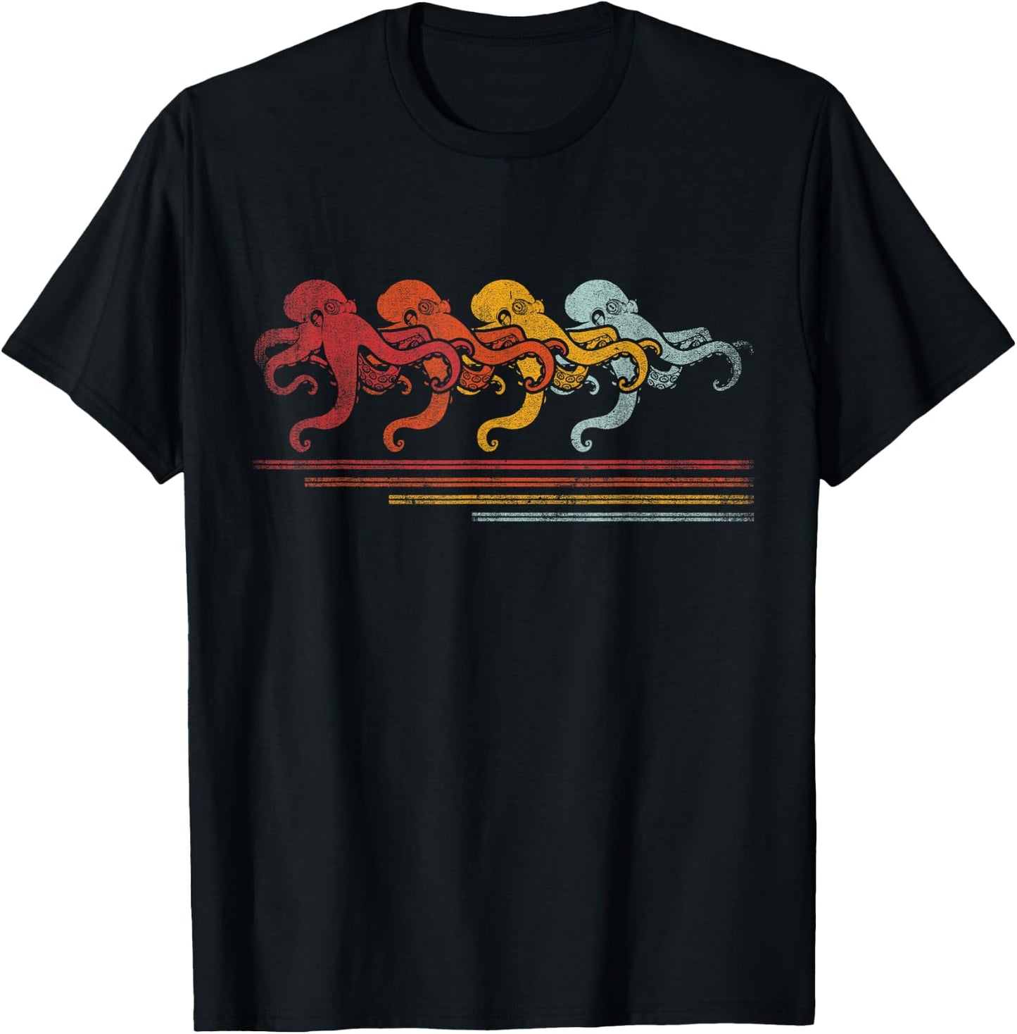 Vintage Octopus T-Shirt - T-Shirt | Black