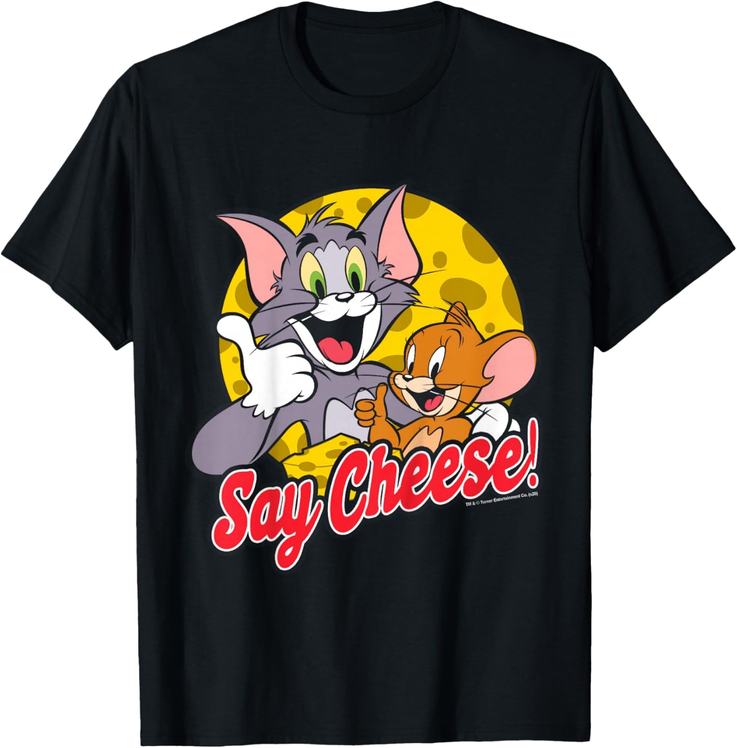 Kids Tom and Jerry Say Cheese Portrait T-Shirt - T-Shirt | Black