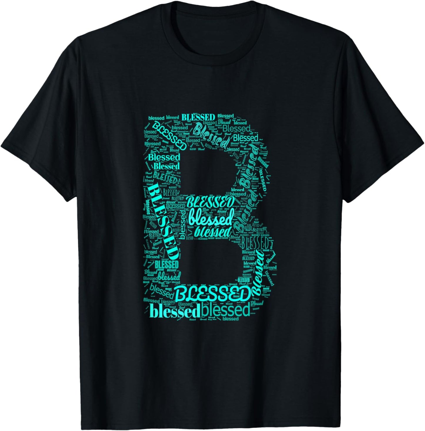 Turquoise B - Blessed in Countless Ways Turquoise Graphic T-Shirt - T-Shirt | Black