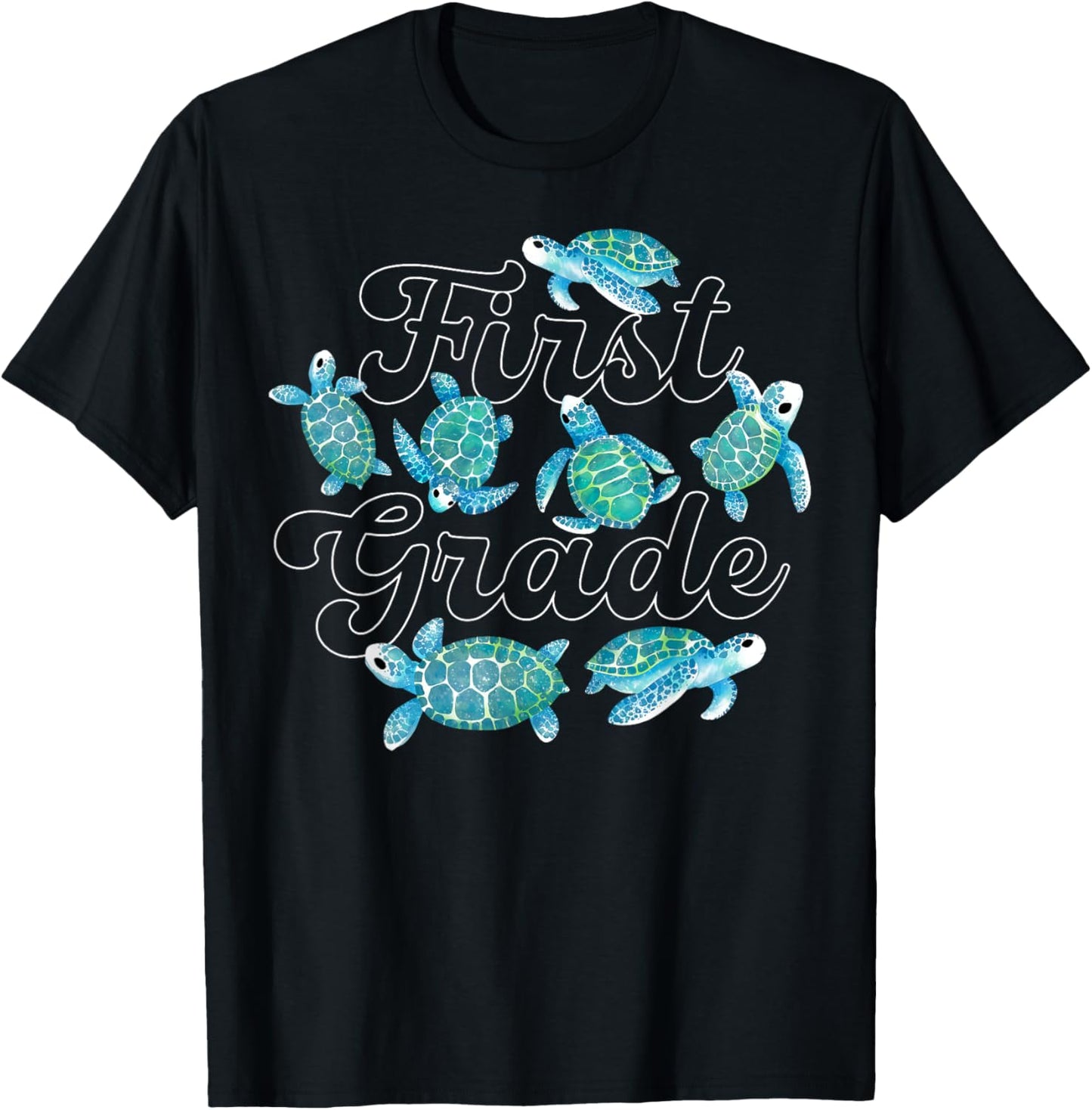 First Grade Teacher Turtle Ocean Animal Pet Lover Baby T-Shirt - T-Shirt | Black