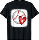 Bleached Custom Baseball Mom Number 4 Heart for Mom T-Shirt - T-Shirt | Black