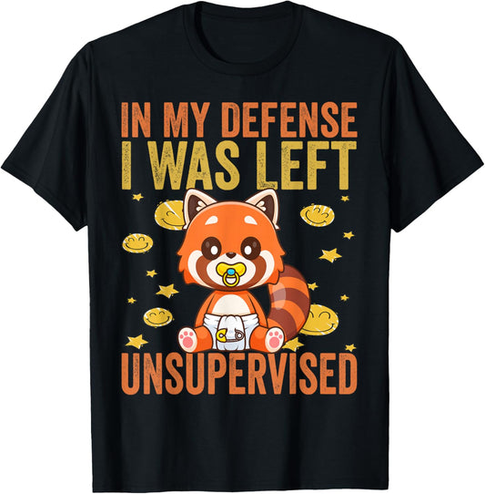 In My Defense I Was Left Unsupervised - Funny Kids toddlers T-Shirt - T-Shirt | Black
