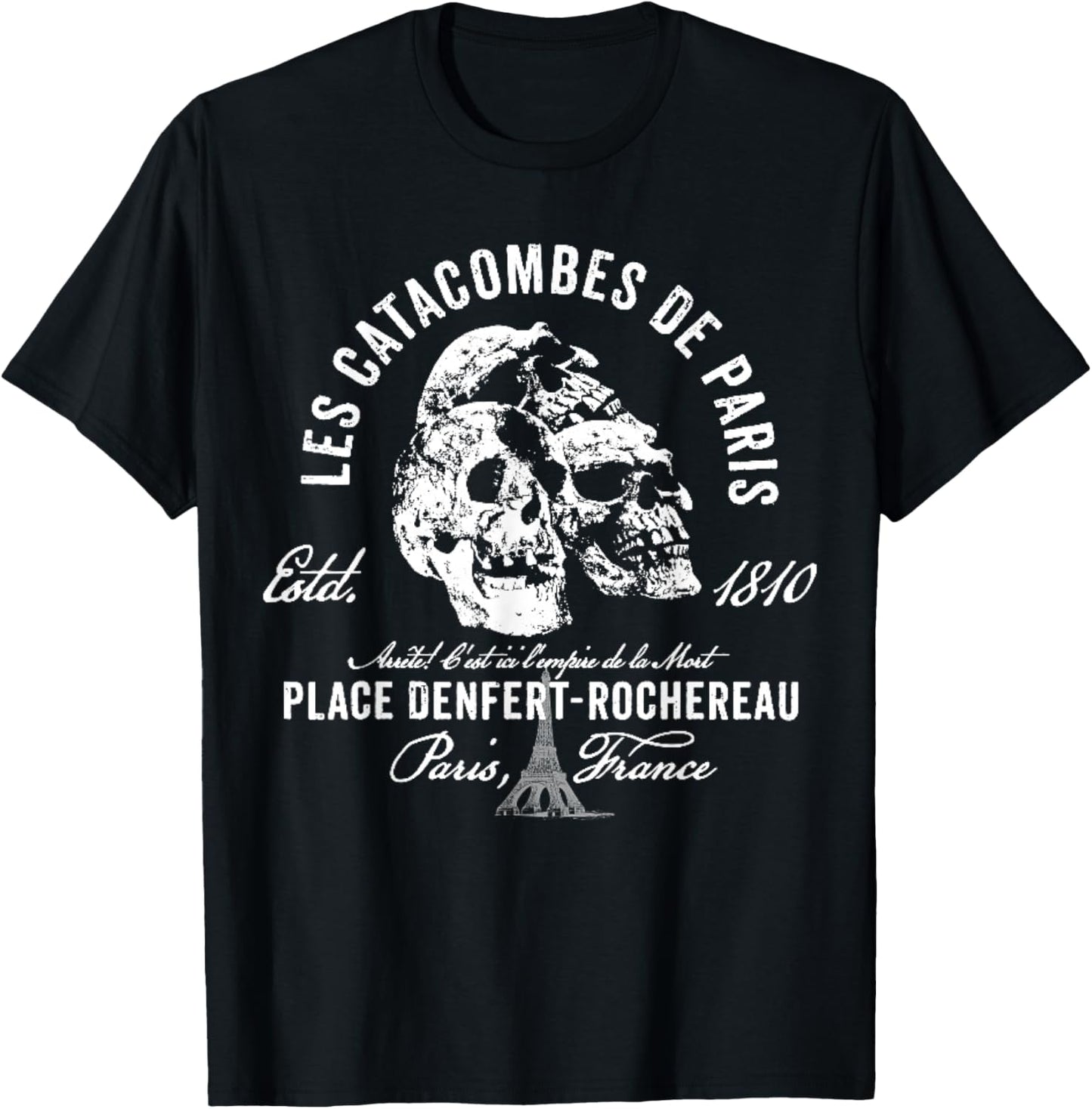Vintage Paris Catacombs 1810 T-Shirt - T-Shirt | Black