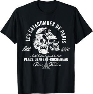 Vintage Paris Catacombs 1810 T-Shirt - T-Shirt | Black