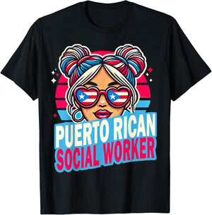 Puerto Rican Latina Social Worker MSW Masters Graduation T-Shirt - T-Shirt | Black