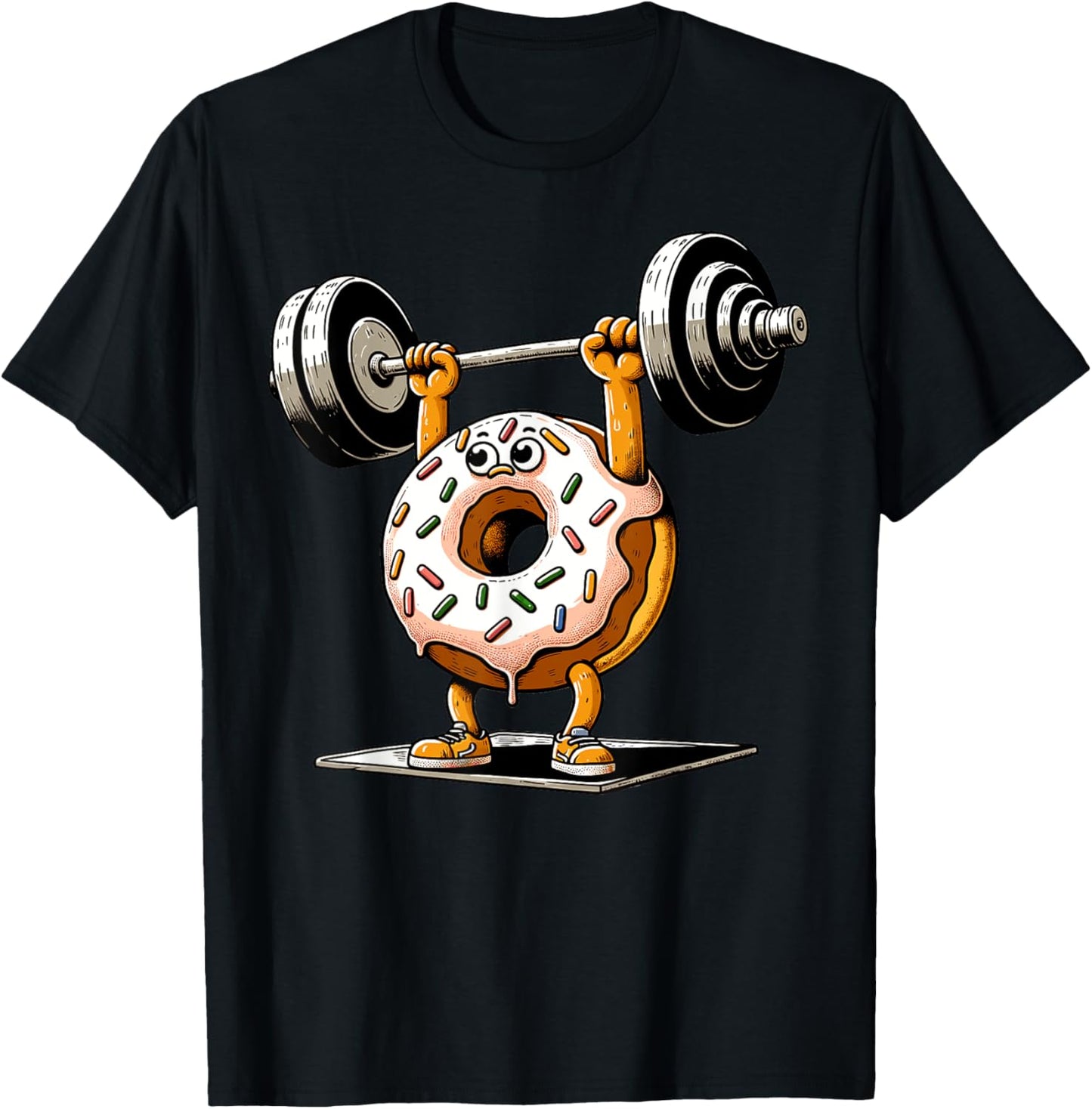 Weightlifting - Funny Fitness Workout Gym Donut Lover T-Shirt - T-Shirt | Black