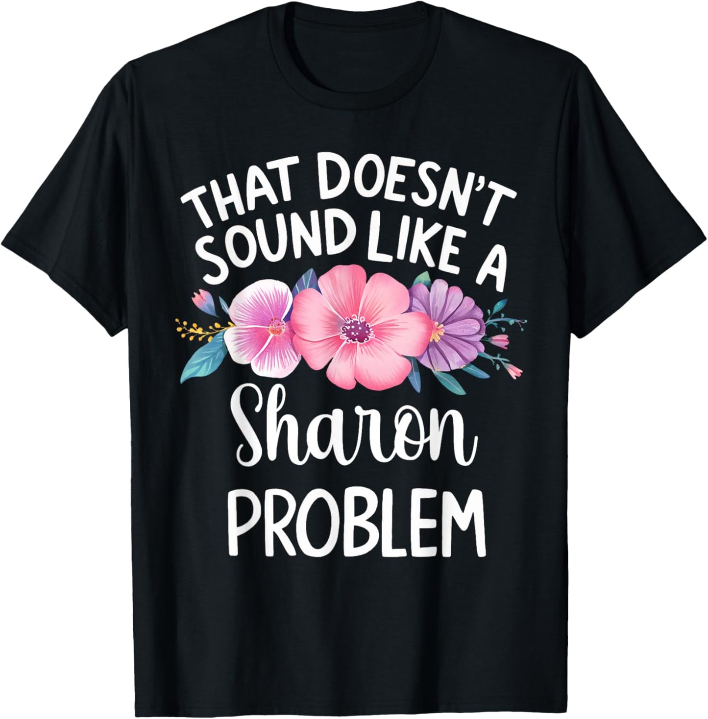 Sharon Personalized Cute Flower Girls Sharon Name T-Shirt - T-Shirt | Black