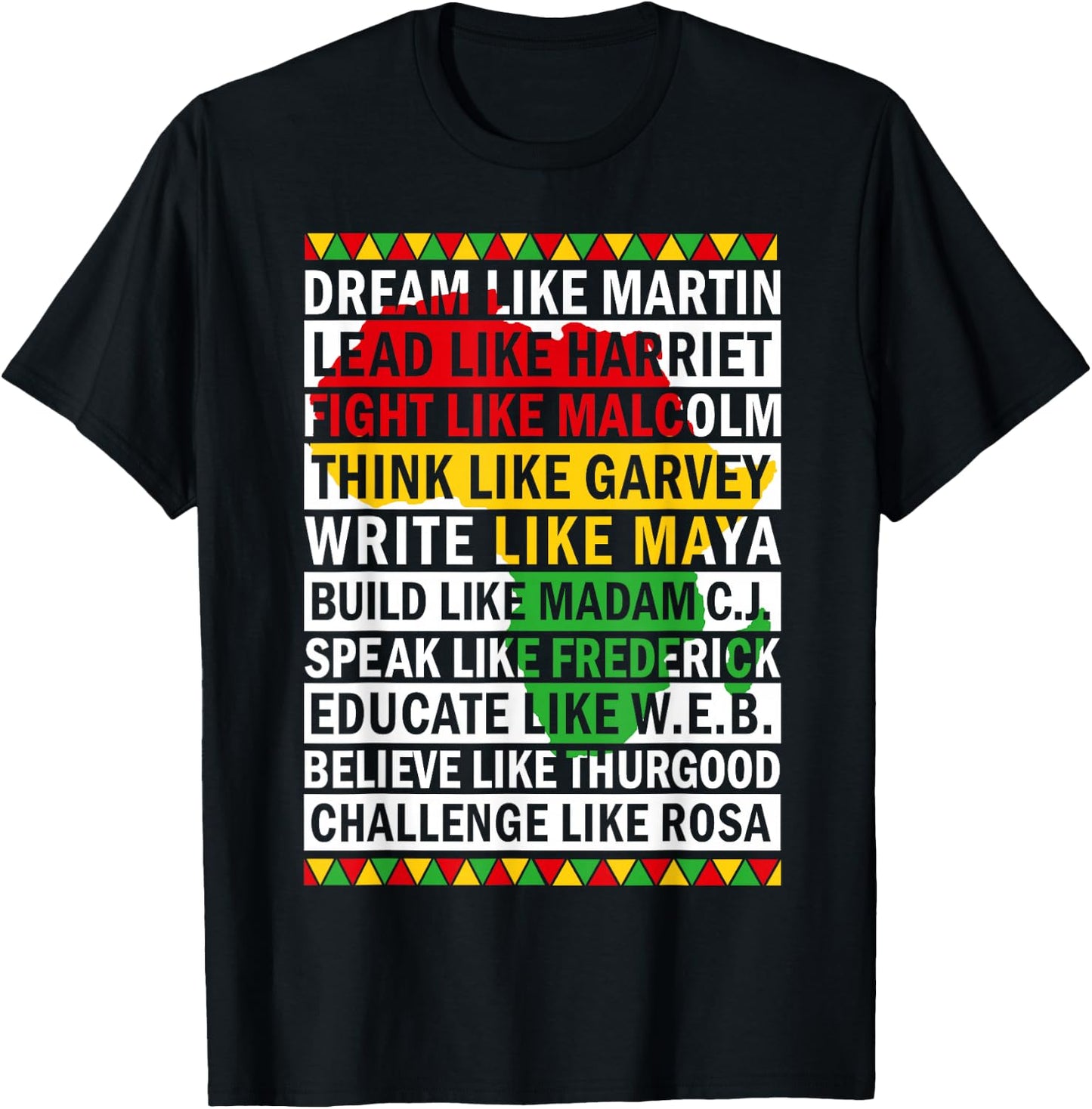 Black History Month dream Like African leader Men Women T-Shirt - T-Shirt | Black