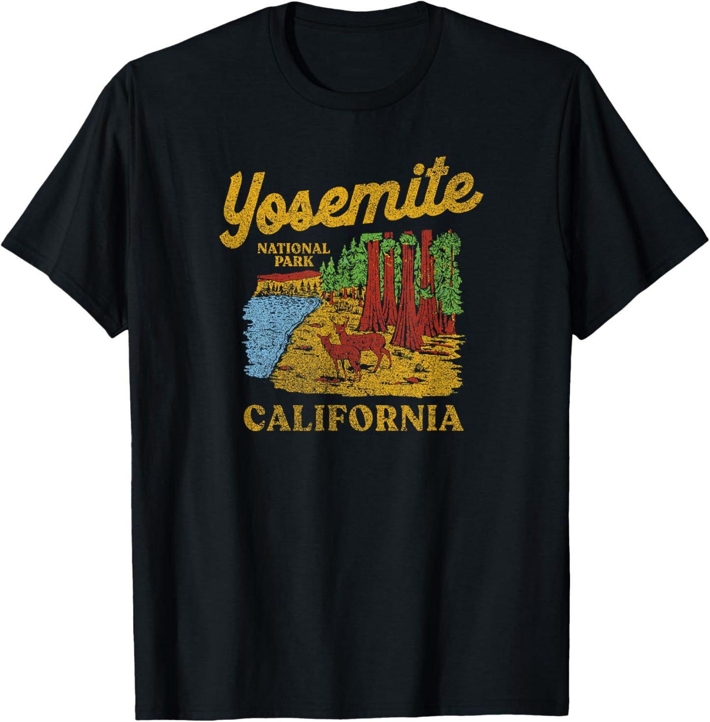 Yosemite National Park Redwoods Graphic T-Shirt - T-Shirt | Black