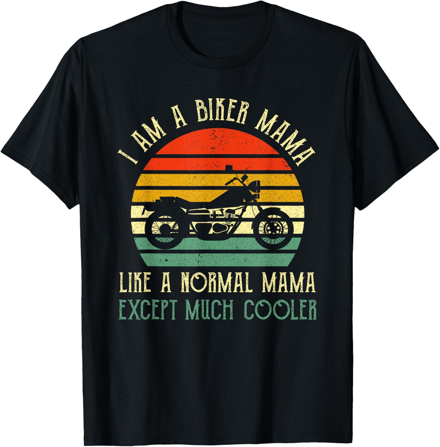 Motorcycle Biker Mama Rider Riding Motorbike Mothers Day T-Shirt - T-Shirt | Black