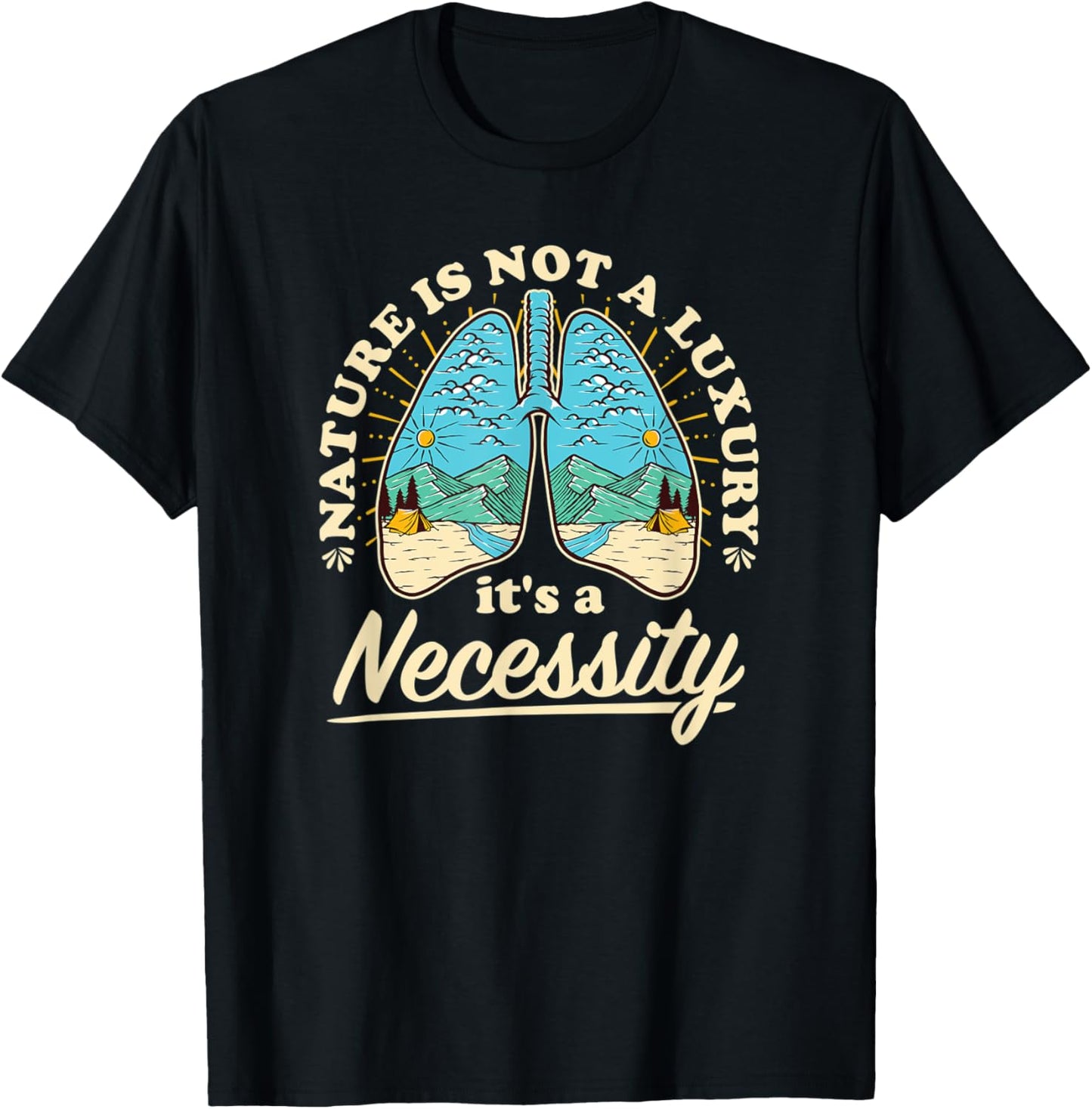Nature Conservancy US National Park Camping Hiking Wildlife T-Shirt - T-Shirt | Black