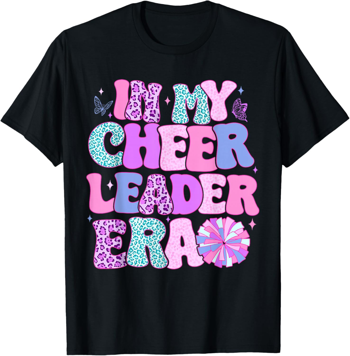 In My Cheer Leader Era Youth Cheerleader Cheerleading T-Shirt - T-Shirt | Black