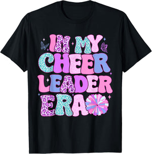 In My Cheer Leader Era Youth Cheerleader Cheerleading T-Shirt - T-Shirt | Black
