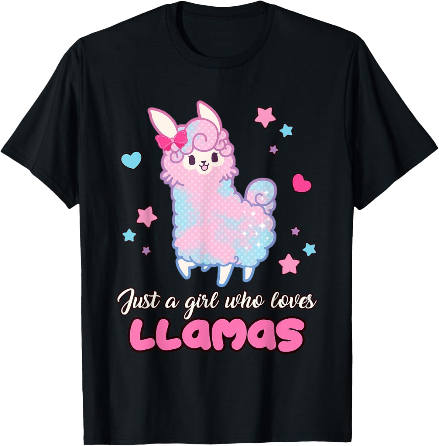 Llama Girl Shirt Just A Girl Who Loves Llamas Cute T-Shirt - T-Shirt | Black