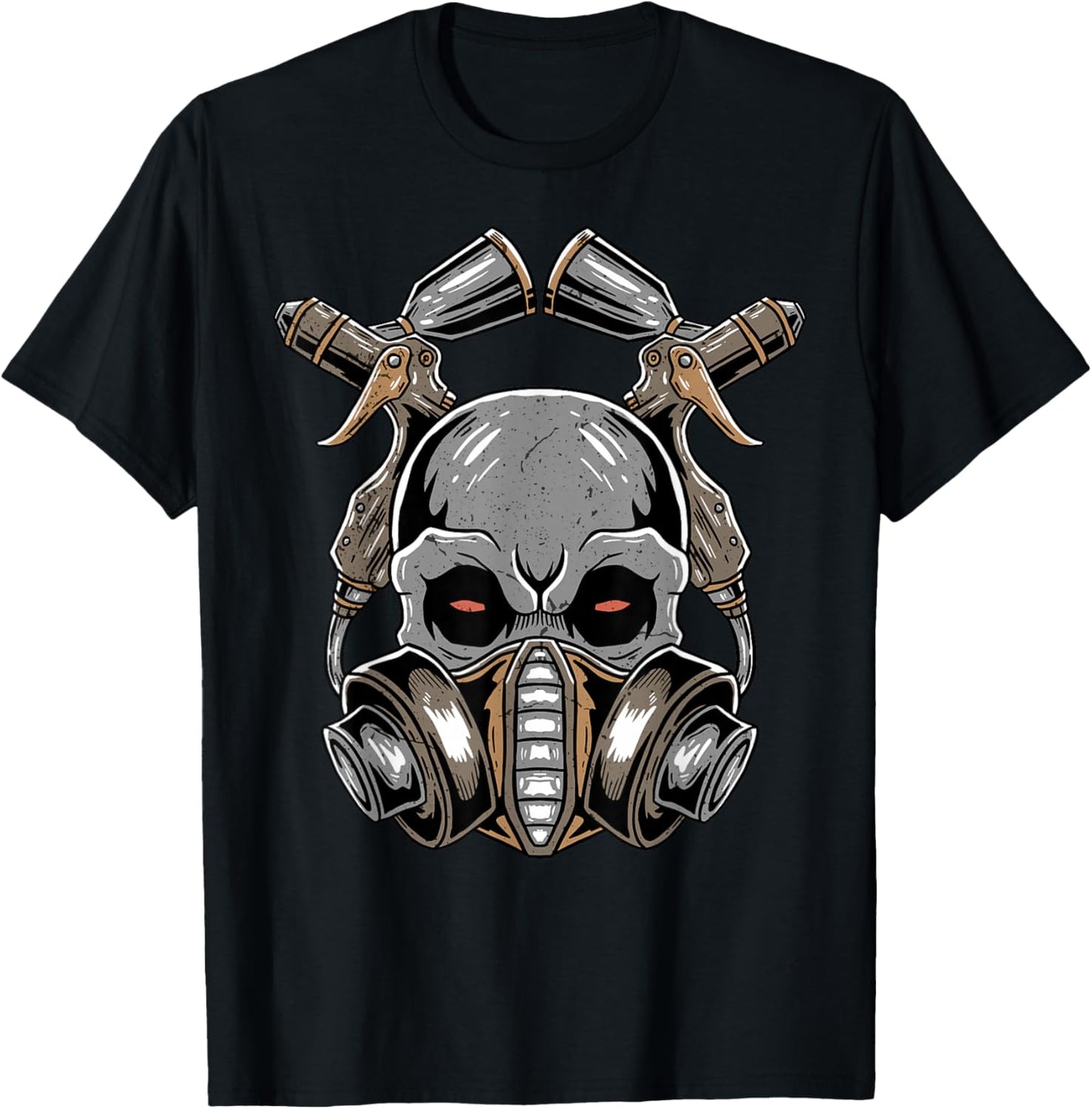 Auto Body Car Vehicle Sprayer Skull Automotive Painter T-Shirt - T-Shirt | Black