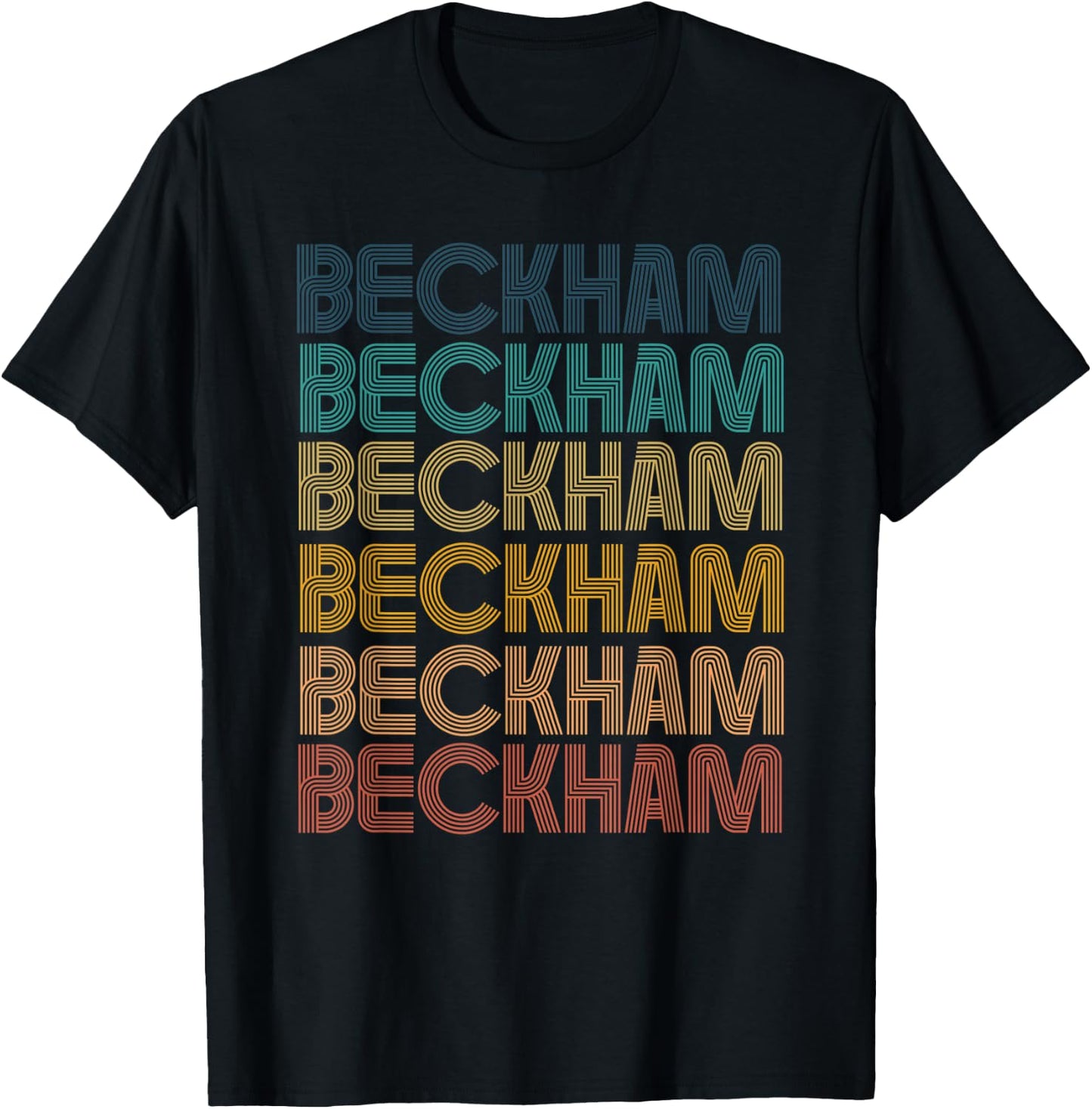 Retro Vintage BECKHAM Classic Name Cool 80s 90s T-Shirt - T-Shirt | Black