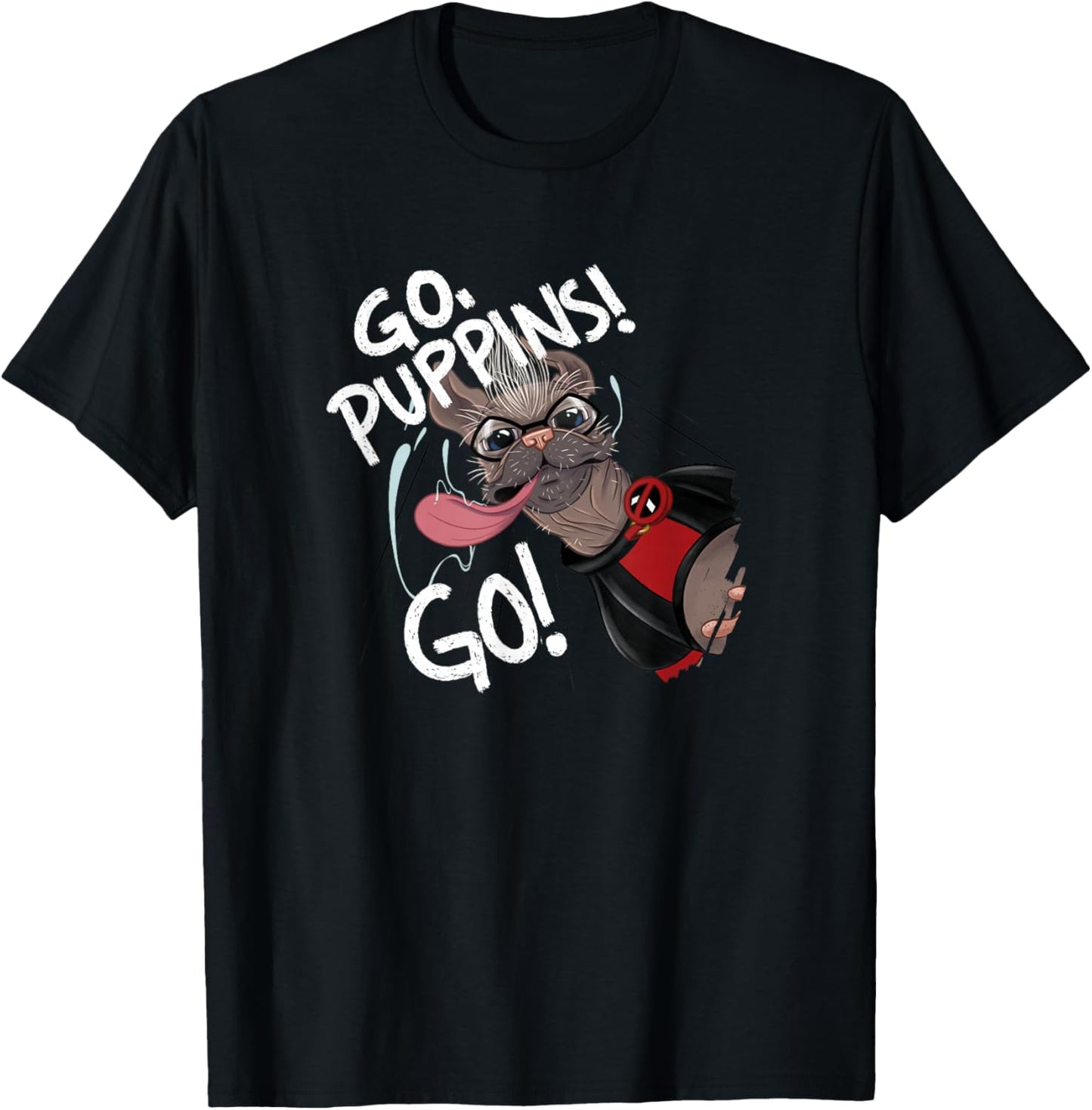 Marvel Studios Deadpool & Wolverine Dogpool Go Puppins Go! T-Shirt - T-Shirt | Black