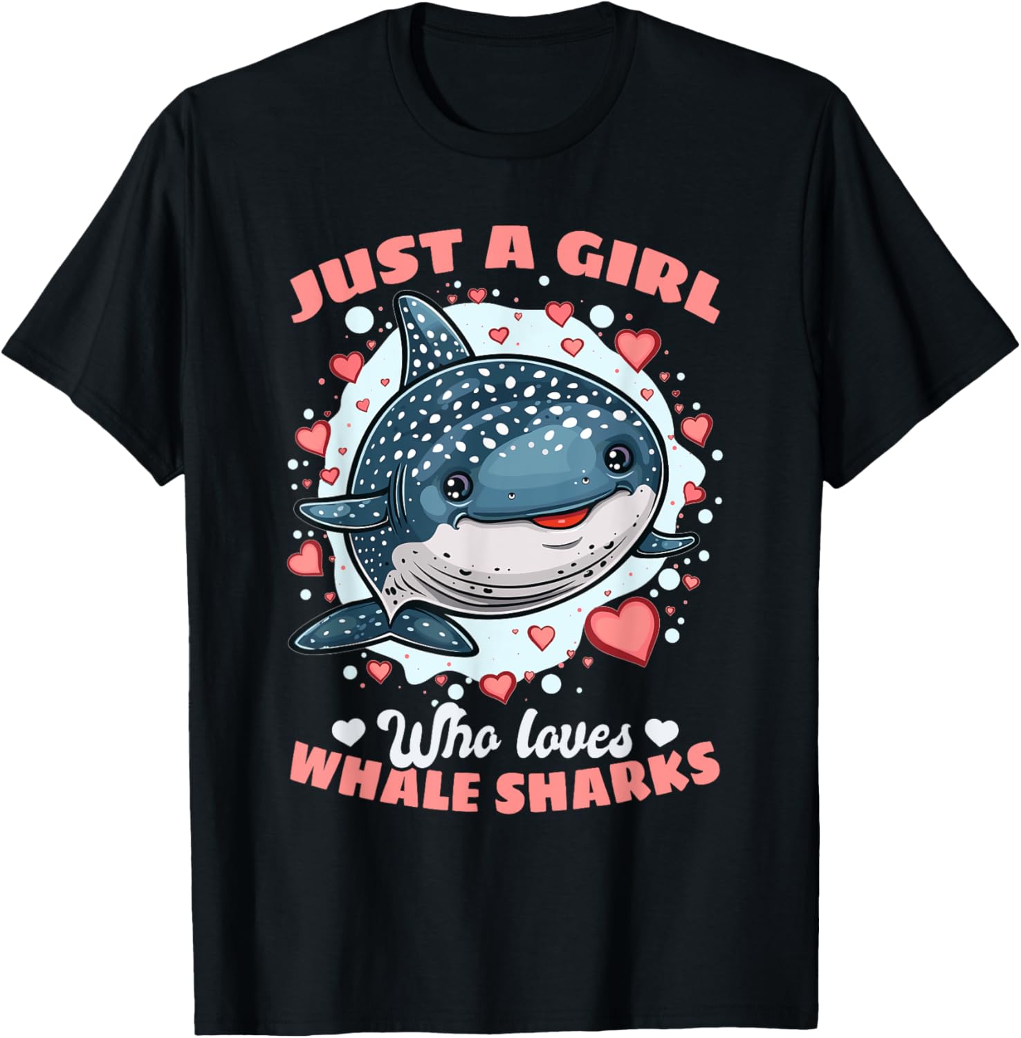 Funny Whale Shark Animal Just A Girl Who Loves Whale Sharks T-Shirt - T-Shirt | Black