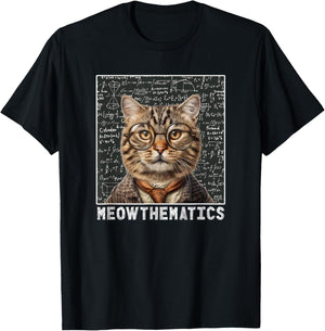 Only Laughs Apparel Meowthematics Cat Math Teacher T-Shirt - T-Shirt | Black