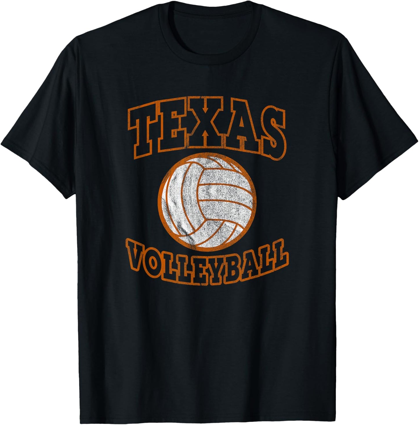 The Lone Star State Texas Volleyball Deez Texas Volleyball Vintage Distressed Black T-Shirt - T-Shirt | Black