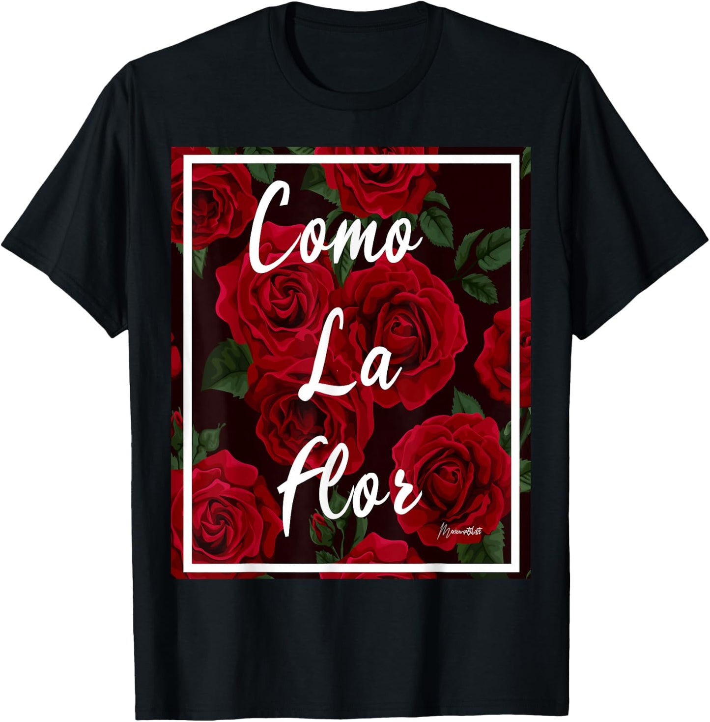 Como LA Flor RED Roses T Shirt T-Shirt - T-Shirt | Black